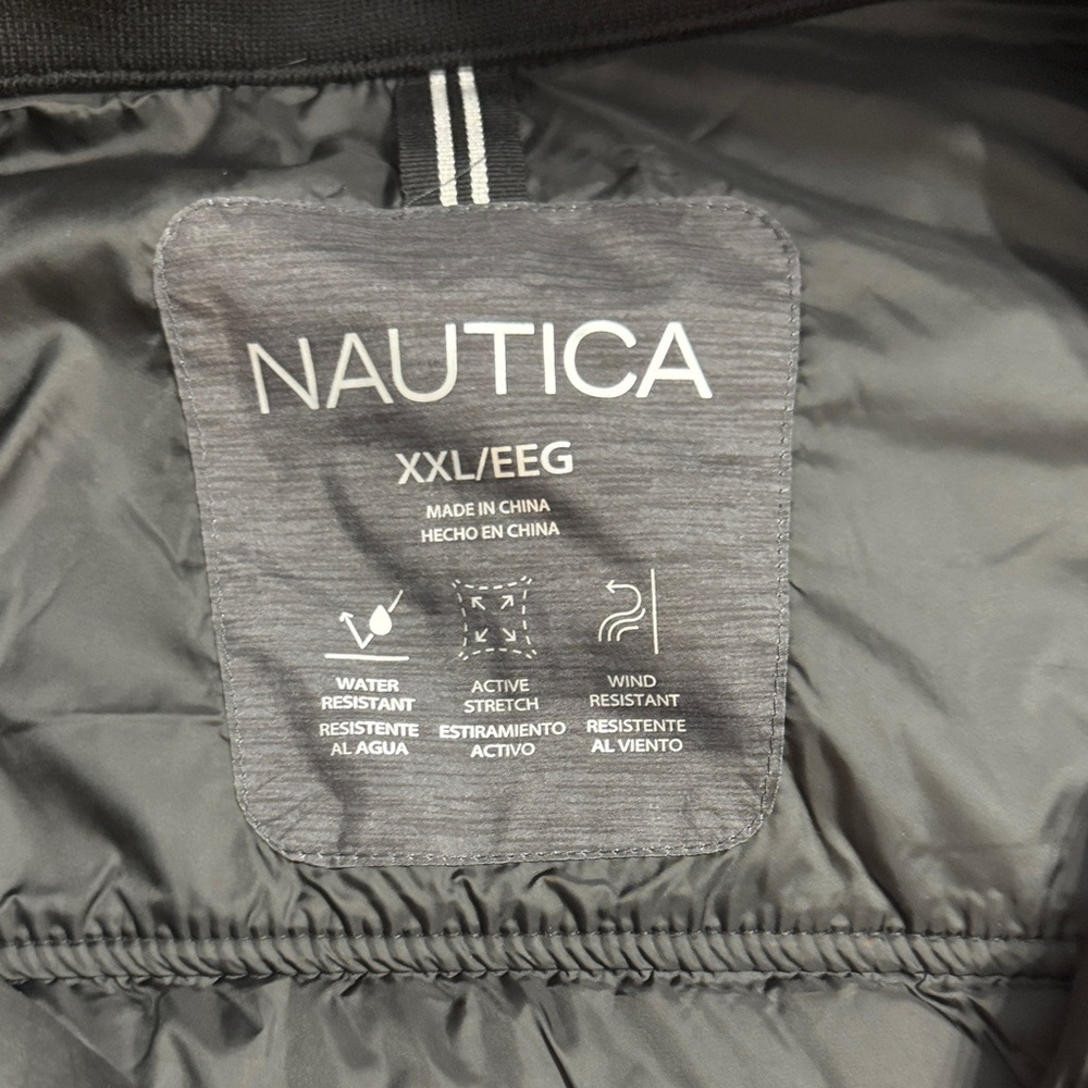 Nautica Black and Gray Puffer Jacket XXL